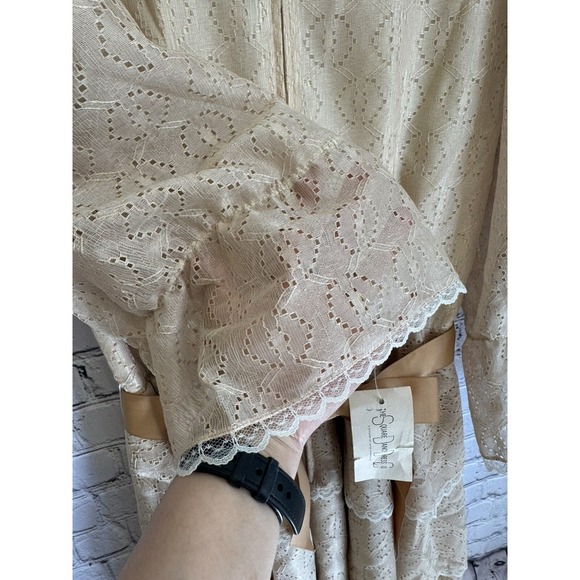 VTG 80's Western Cowgirl Rodeo Square Dance‎ Tiered Eyelet Dress Sz Small NWT - Picture 10 of 16